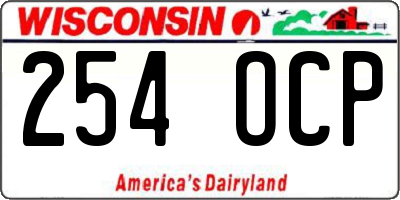 WI license plate 254OCP