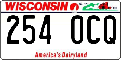 WI license plate 254OCQ