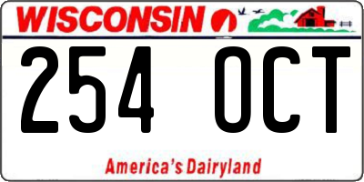 WI license plate 254OCT