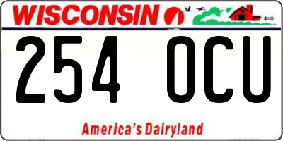 WI license plate 254OCU