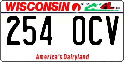 WI license plate 254OCV