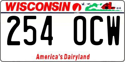 WI license plate 254OCW