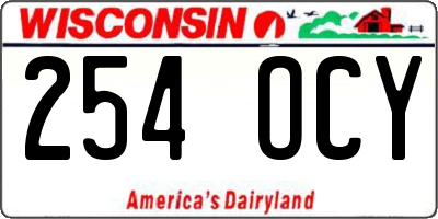 WI license plate 254OCY