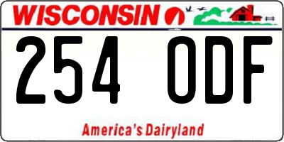 WI license plate 254ODF
