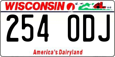 WI license plate 254ODJ