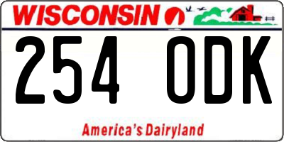 WI license plate 254ODK