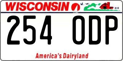 WI license plate 254ODP
