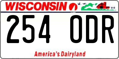 WI license plate 254ODR