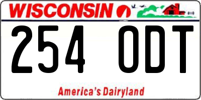 WI license plate 254ODT