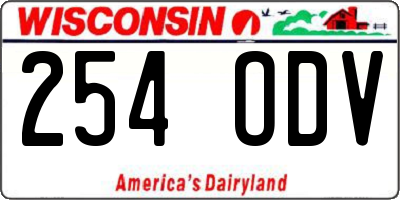 WI license plate 254ODV
