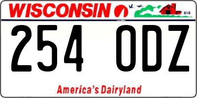 WI license plate 254ODZ