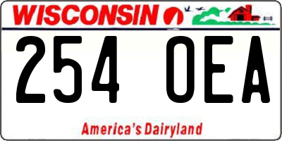 WI license plate 254OEA