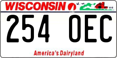 WI license plate 254OEC