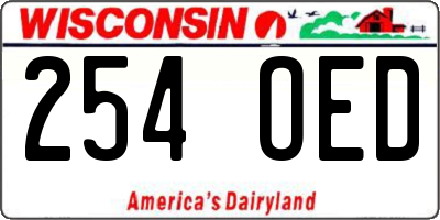 WI license plate 254OED