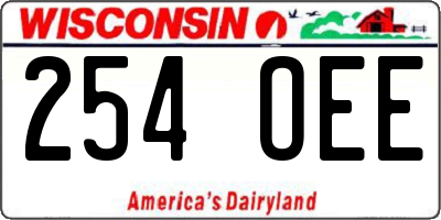 WI license plate 254OEE