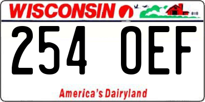 WI license plate 254OEF