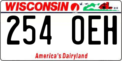 WI license plate 254OEH