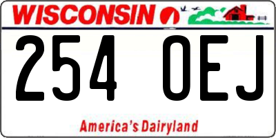 WI license plate 254OEJ
