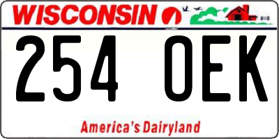WI license plate 254OEK