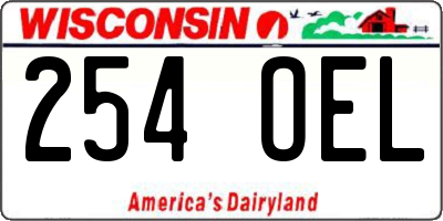 WI license plate 254OEL