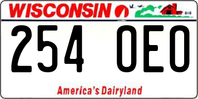 WI license plate 254OEO