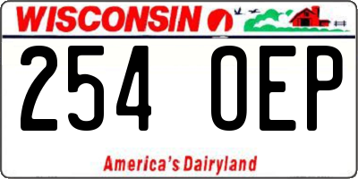 WI license plate 254OEP