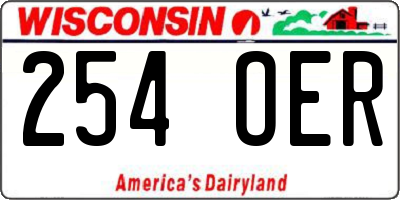 WI license plate 254OER