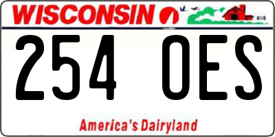 WI license plate 254OES