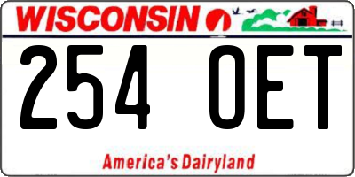WI license plate 254OET