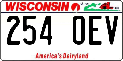 WI license plate 254OEV