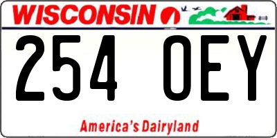 WI license plate 254OEY