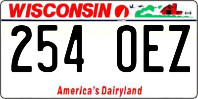 WI license plate 254OEZ