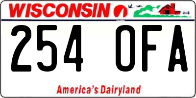 WI license plate 254OFA