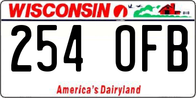 WI license plate 254OFB