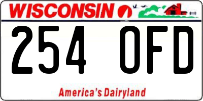 WI license plate 254OFD