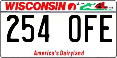 WI license plate 254OFE