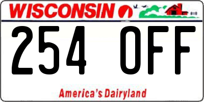 WI license plate 254OFF