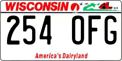 WI license plate 254OFG