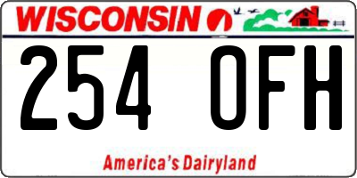 WI license plate 254OFH