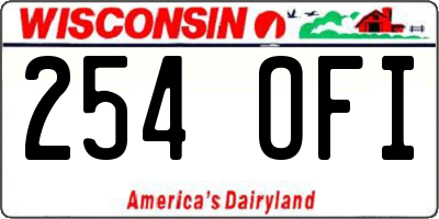 WI license plate 254OFI