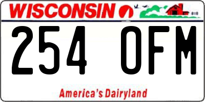 WI license plate 254OFM