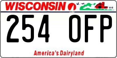 WI license plate 254OFP