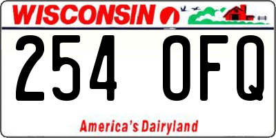 WI license plate 254OFQ