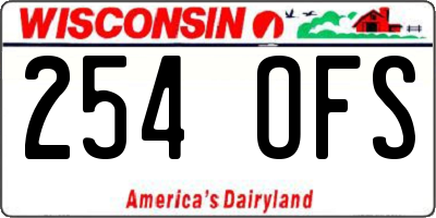 WI license plate 254OFS