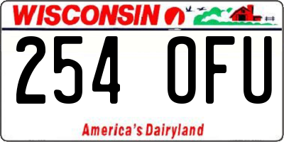 WI license plate 254OFU