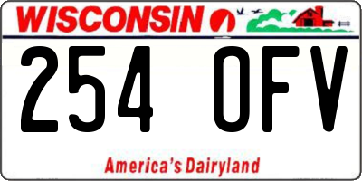 WI license plate 254OFV