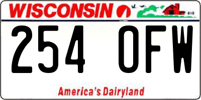 WI license plate 254OFW