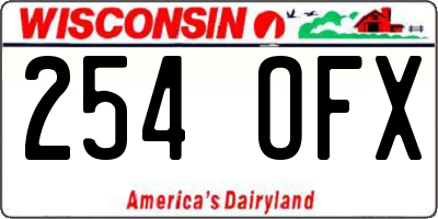 WI license plate 254OFX