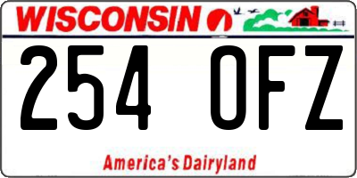 WI license plate 254OFZ