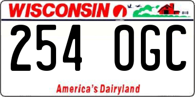 WI license plate 254OGC